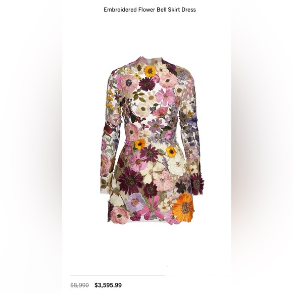 Embroidered Flowers Bell Skirt Mini Dress, Designed With Luxury In Mind, NOW IN! - Picture 7 of 16